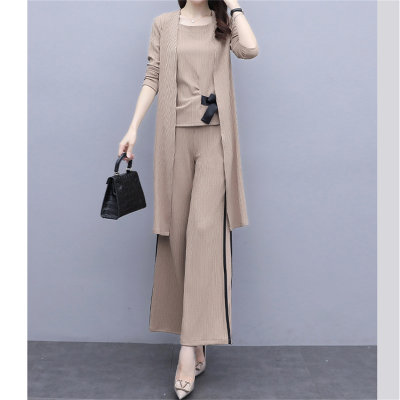 New spring and autumn suits for women wide-leg pants 2023 temperament age-reducing slimming western-style mature style three-piece suit