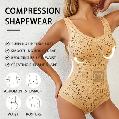 One-piece body-shaping suit with backless camisole, tummy-controlling triangle buttoned body-shaping tights