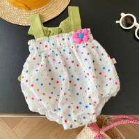 Baby sling bag fart clothes summer thin breathable baby girl clothes little girl summer clothes fashionable clothes crawling clothes  White
