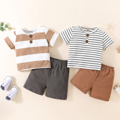 Baby Boy 2 Pieces Stripes T-Shirt & Solid Shorts