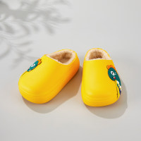 Toddler Dinosaur Style Water-proof Fleece-lined Close Toed Slippers  Yellow
