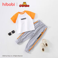 hibobi x Garfield طفل الفتيان القطن عارضة الكرتون القط التباين اللون الأعلى والسراويل البدلة - Hibobi