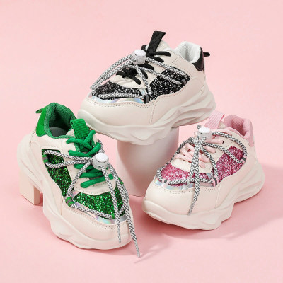 Zapatillas Clunky con cordones y cordones con bloque de color para niña y niño