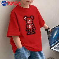 Pure cotton children's clothing boys and girls summer short-sleeved T-shirts summer children's handsome casual half-sleeved tops  Burgundy