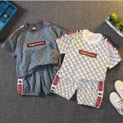 Boys Summer Suit 2023 New Fashionable Children's Trendy Brand Short-Sleeved Clothes Handsome Baby Summer Internet Celebrity Two-piece Set