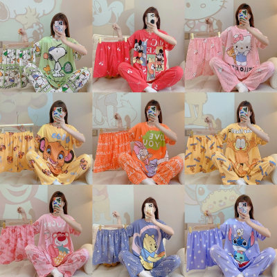 Conjunto de pijama de 3 peças com estampa de desenho animado para meninas adolescentes