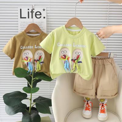 New summer style for small and medium-sized children, thin style, street-fashionable, a pair of shoes, short-sleeved suits, trendy boys' summer short-sleeved suits