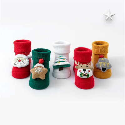 Chaussettes longueur cheville style Noël pour enfants