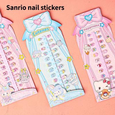 Conjunto de adesivos de unhas Sanrio com desenhos infantis DIY adesivos de unhas autoadesivos