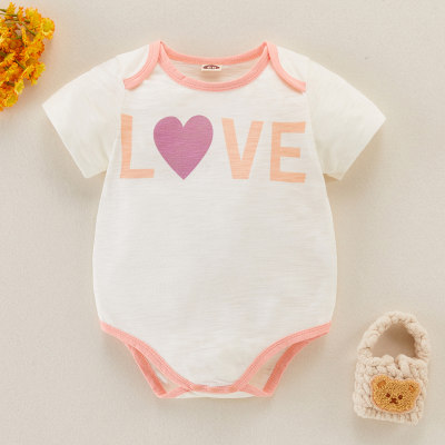 Baby Girl love Letter Pattern Bodysuit