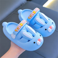 Children's bear and rabbit cartoon pattern sandals  Blue