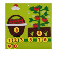 Montessori Números Vegetales Matemáticas Fieltro Juguetes  Multicolor