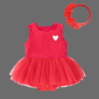 Vêtements pour nouveau-nés d'un mois complet, vêtements rampants en pur coton, vêtements d'été 2024, nouvelle jupe princesse pour bébé, robe de 100 jours pour bébé fille  rouge