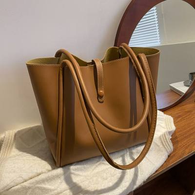 Solid color mother-and-child bag new style women's bag simple hand-held tote bag large capacity spring fashion shoulder bag