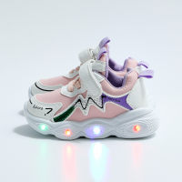 حذاء رياضي بشريط فيلكرو مرقع بألوان متباينة للأطفال الصغار  وردي 