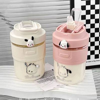 College style cup ins high value straw cup plastic water cup female student cute coffee cup children's handy cup