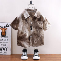 Children's shirts summer short-sleeved boys' tops baby coats children's clothing Hong Kong style casual trend wholesale  Brown