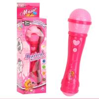Microfono per bambini, amplificatore per microfono, giocattolo, illuminazione per la prima educazione, karaoke, simulazione musicale, microfono in plastica  Rosa