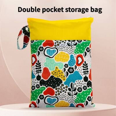 Waterproof storage bag, wet and dry separation diaper storage bag