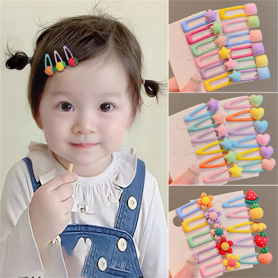 Children's 10-piece set of flower pattern hair accessories and hair clips