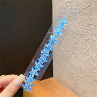 Conjunto de grampos de flores infantis com 10 peças  Azul