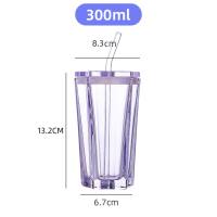 Straw cup ins high value five-pointed star glass cup color gradient cold drink cup with lid juice cup coffee cup  Purple