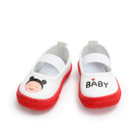 Toddler Cartoon Figure and Letter Pattern Canvas Shoes  Red