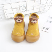 حذاء طفل الكرتون الحيوان الديكور عالية الانزلاق على الأحذية  أصفر