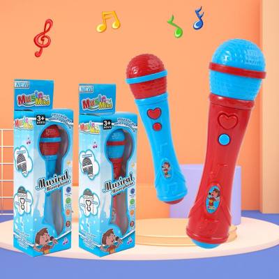 Microfone amplificador de microfone para crianças, brinquedo para educação precoce, iluminação, karaokê, simulação de música, microfone de plástico