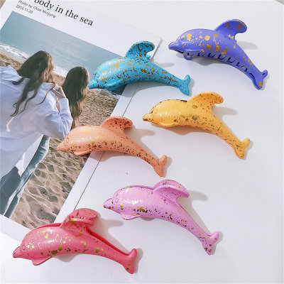 Kid Girl Solid Color Dolphin Hair Pins