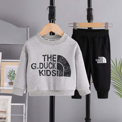 2-Piece Toddler Boy Autumn Casual Letter Print Long Sleeves Tops & Pants