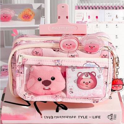 Ruby loopy pencil case for girls junior high school students large capacity transparent high value pencil case