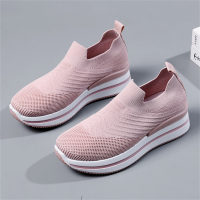 Sports shoes casual all-match breathable mesh women's shoes socks shoes  Pink