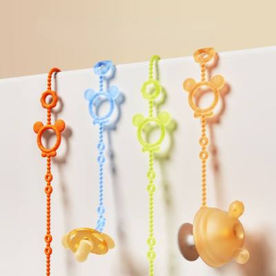 Cadena anticaída de silicona, cadena de mordedor para bebé, palo de dentición, juguete de goma de mascar, cuerda antipérdida, cadena de chupete para bebé