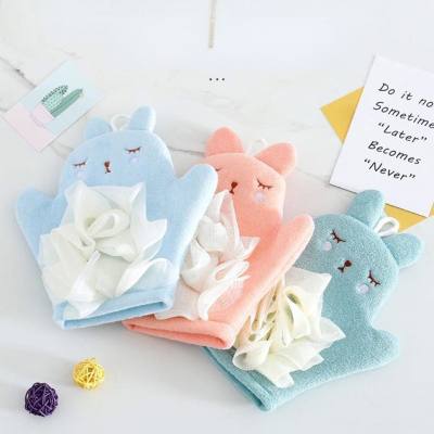 Bath towels for children, painless bathing and bathing gloves