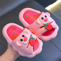 Children's 3D Strawberry Bear Pattern Sandals  Pink
