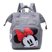 Zuoxun Bags 2020 nueva mochila para mamás de dibujos animados, mochila para madre y bebé, mochila multifuncional de gran capacidad de Mickey  gris