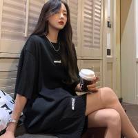 Maternity suits fashionable summer thin loose net celebrity summer clothes cool short-sleeved shorts sports two-piece suits for women  Black