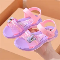 Flache Sandalen mit Prinzessinnen-Hasenmotiv für Kinder  Rosa