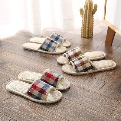 Linen slippers for women spring and autumn seasons indoor home cotton and linen home anti-slip summer