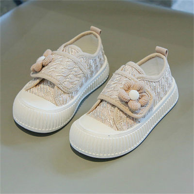 Children's flower Velcro canvas shoes
