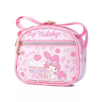 Cartoon cute KT Kuromi big eared dog Melody key document storage bag one shoulder crossbody children's small bag  Pink