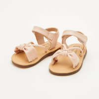 Toddler Girl Solid Color Bowknot Sandals - Hibobi