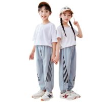 Summer children's casual trousers anti-mosquito pants air-conditioning pants thin pants  Gray