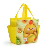 Bolsa de almuerzo divertida con diseño de dibujos animados para mascotas en 3D, bolsa aislante para estudiantes para traer arroz, bolsa de hielo para pícnic al aire libre, bolsa aislante para fiambrera  Amarillo