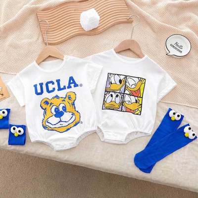 Baby bag summer thin newborn baby clothes pure cotton jumpsuit full moon hundred days baby summer clothes