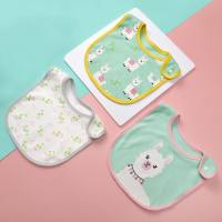 3 paquetes de baberos, baberos y telas de algodón con dibujos animados para bebé Serie A  Multicolor
