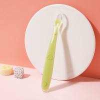 Maternal and infant products baby soft head silicone food spoon food grade baby rice paste puree spoon children feeding tableware  Green