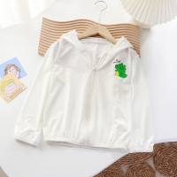 Summer children's sun protection clothing ultra-thin breathable boys and girls beach sun protection clothing  White