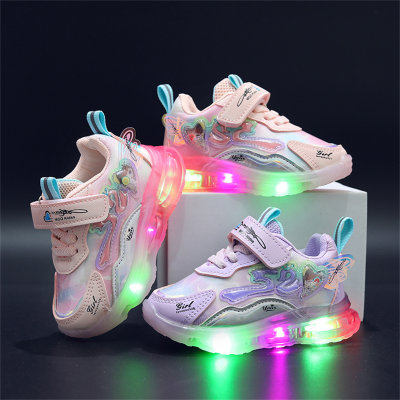 Zapatillas luminosas con estampado de dibujos animados de Elsa para niños